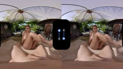Blonde MILF spreads wide on poolside daybed, doggy style outdoor
