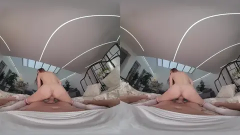 Slim brunette with tattoos gives blowjob and rides POV guy