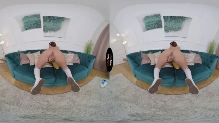 Ill Shake It For You – Gear VR: Busty Brunette Jerking Off on Couch