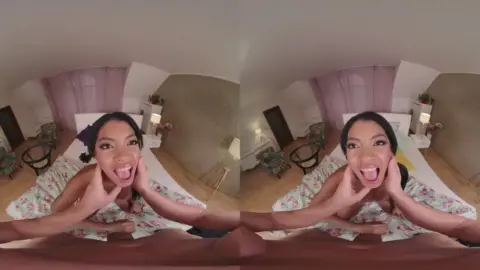Asian curvy girl jerking off on bed with big tits on display