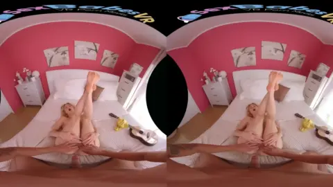 Blonde with ankle tattoos spreads out in sunlit bedroom fucking near g