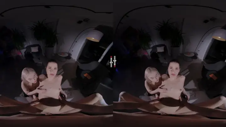 Blonde and dark-haired guy fuck in bedroom with fisheye lens