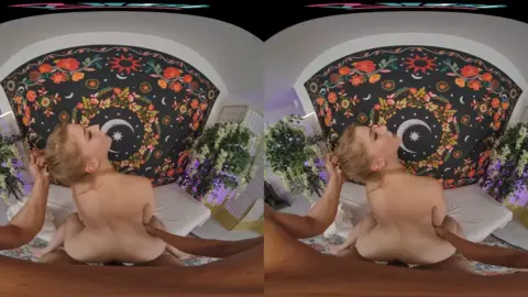 Three blondes and an Asian MILF in fisheye VR girl-on-girl action