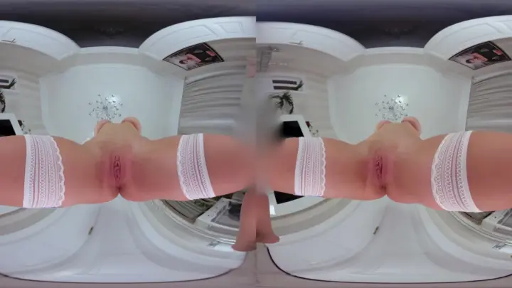 Blonde with finger tattoos jerking off and soaping her pussy in mirror