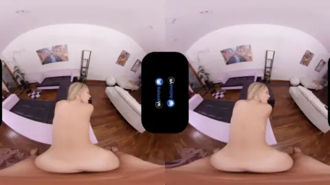 Blonde with thigh tattoos spreads for close-up bedroom action