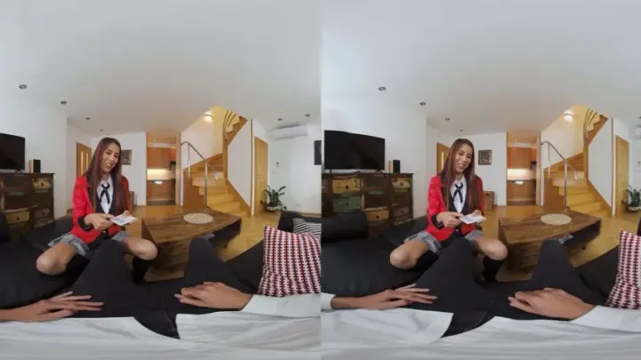Kakegurui – Asian Brunette Riding Hard in VR