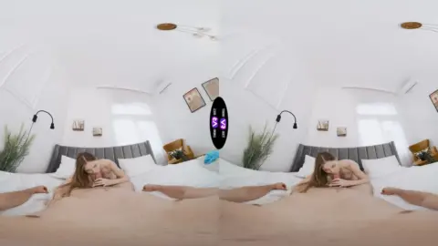 Brunette riding and giving head in natural light bedroom scene