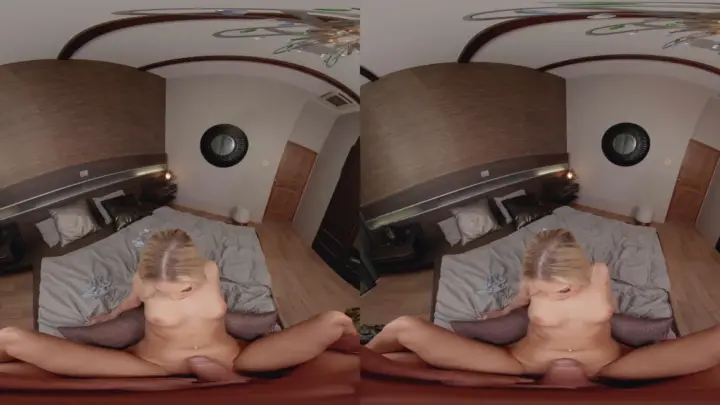 Blonde tattooed girl gets fucked on bed with fisheye lens