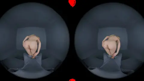 Blonde on an inflatable ball, doggy, then flat on her stomach