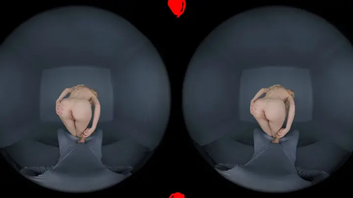 Blonde on an inflatable ball, doggy, then flat on her stomach