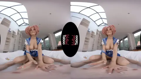 Pink-haired girl rides cock then takes creampie in bed scene