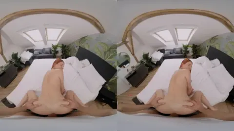Bedroom Games – Gear VR: Brunette Jerking Off on Bed